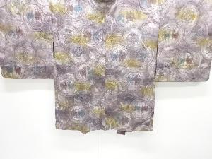 抽象草花に動物模様羽織